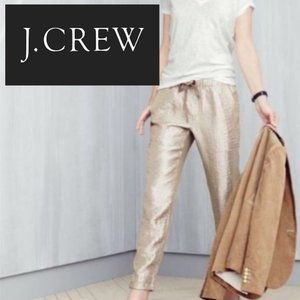 J.Crew- Washed Lamé Pull-On Champagne Pant- sz. 6